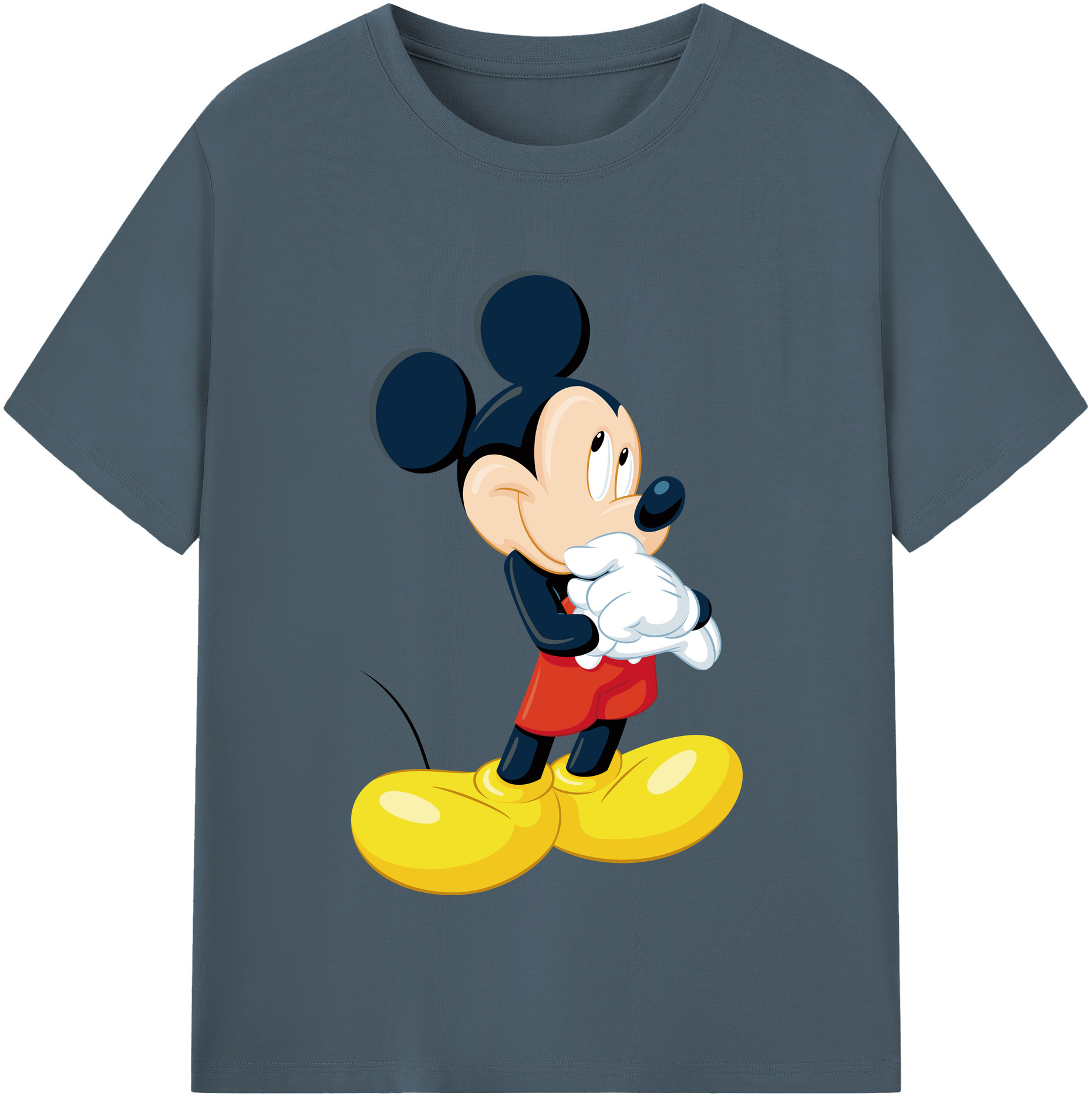 （画像用） ミッキーマウス Mickey Mouse 綿100％半袖Tシャツ（フロントプリント）